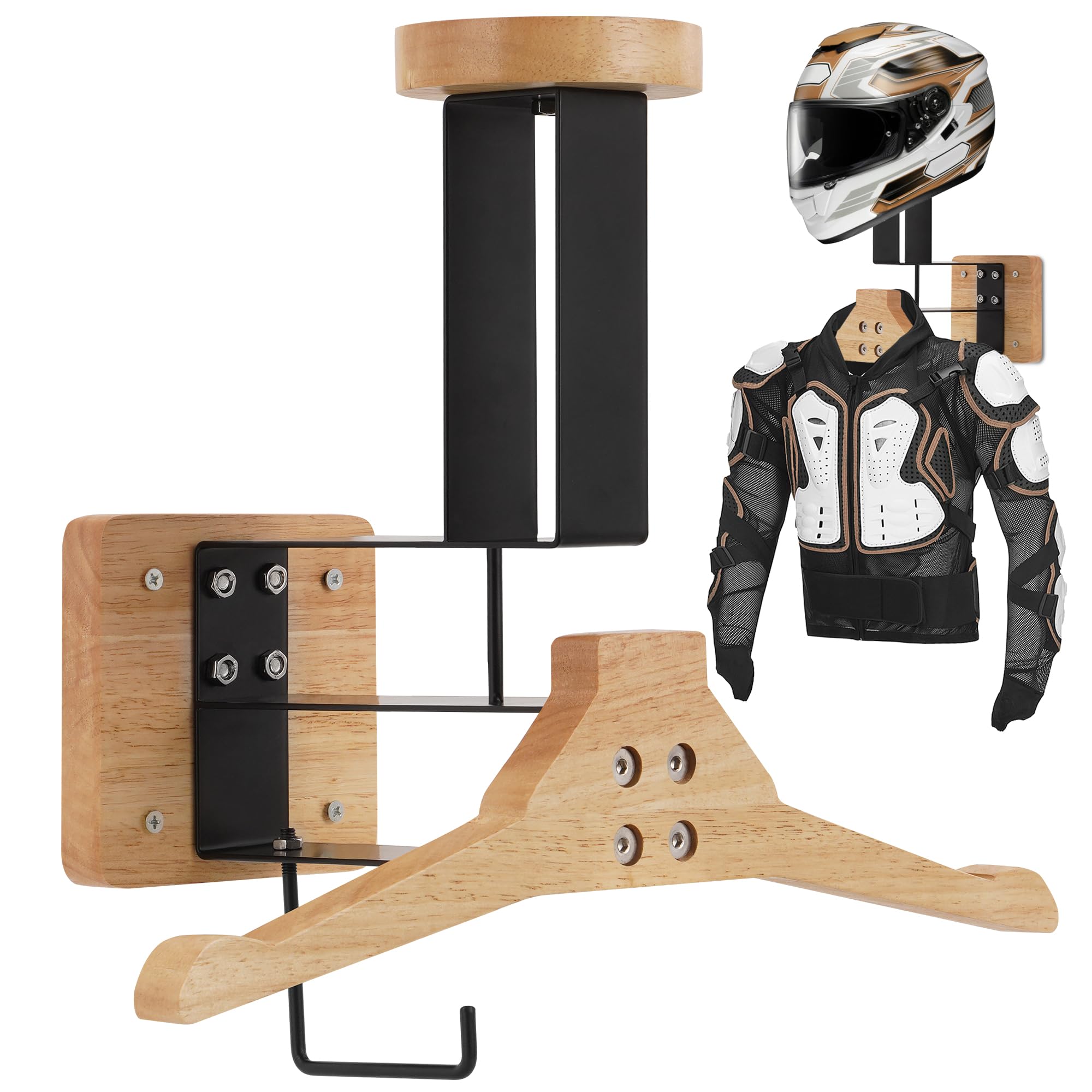 CKPART Motorcycle Helmet Holder Wall Mount, Tactical Gear Holder with Helmet Stand, Motorcycle Helmet Rack Wall Mount for Police